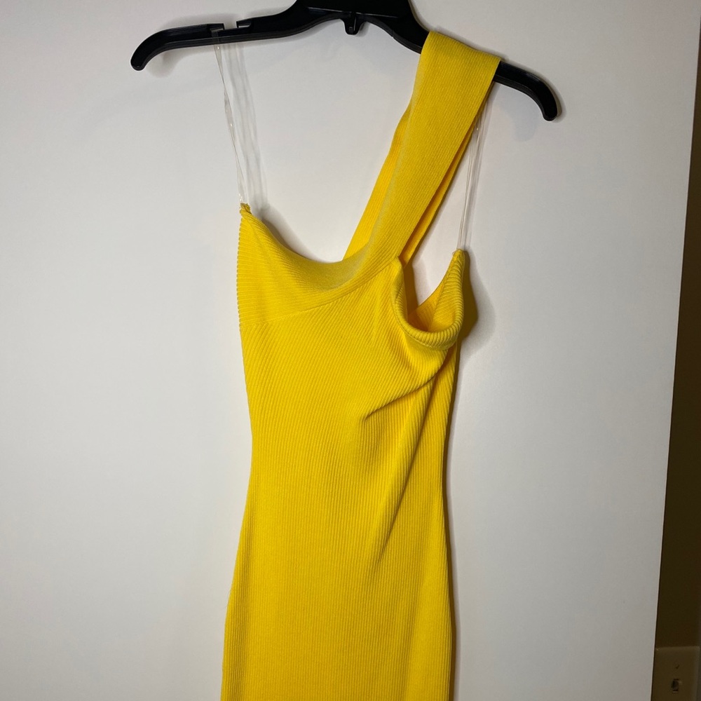 Fashion Nova one shoulder sweater dress Yellow
